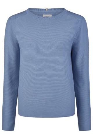 camel active Damen Basic Strickpullover mit Rundhalsausschnitt Pullover, Mittelblau, XS von camel active