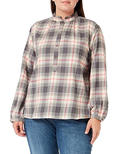 camel active Damen Schlupfbluse im Flanellkaro Rose Grau, Womenswear-S von camel active