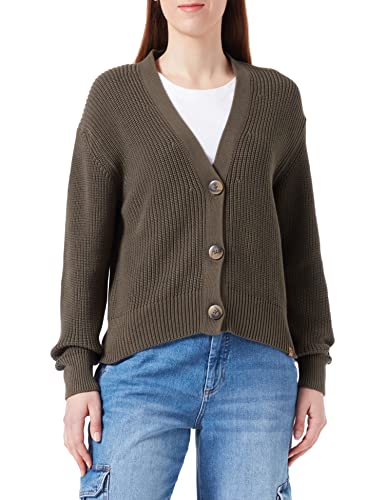 camel active Damen Boxy Cardigan in Strickqualität Olive, Womenswear-XL von camel active