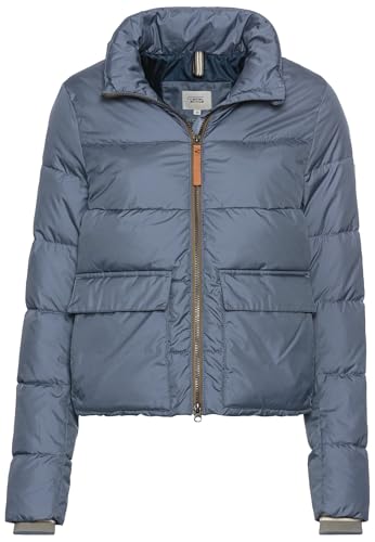 camel active Damen Cropped Pufferjacke aus recyceltem Polyester Blau, womenswear-40 von camel active