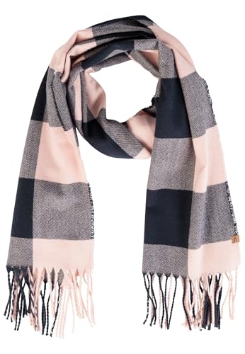 camel active Damen Feiner Webschal mit kariertem Muster Dunkelblau, womenswear-OS von camel active