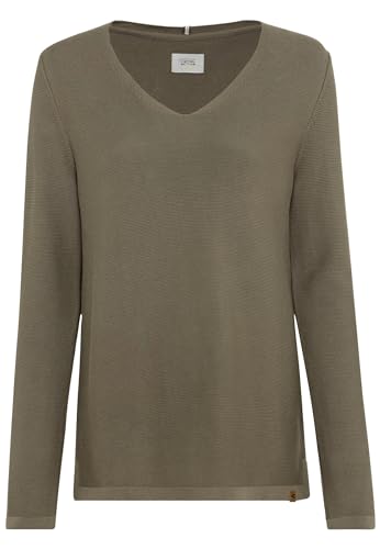 camel active Damen Feinstrickpullover mit V-Ausschnitt Olivgrün, Womenswear-XXL von camel active