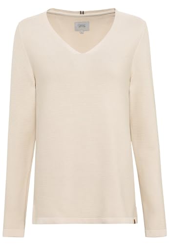 camel active Damen Feinstrickpullover mit V-Ausschnitt Sand, Womenswear-L von camel active