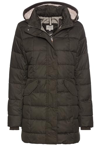 camel active Damen Gesteppte Jacke mit Abnehmbarer Kapuze Dunkelgrün, womenswear-48 von camel active