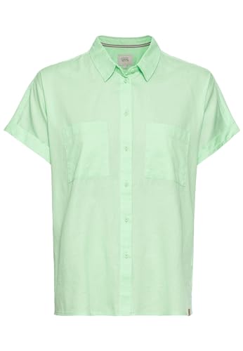 camel active Damen Halbarm Bluse aus einem Baumwoll-Twill Pistazie, Womenswear-XL von camel active