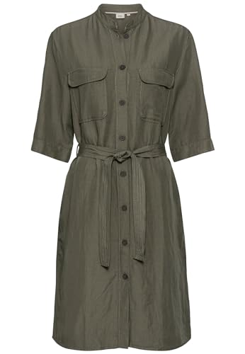 camel active Damen Halbarm Kleid mit Stehkragen Dunkeloliv, Womenswear-S von camel active