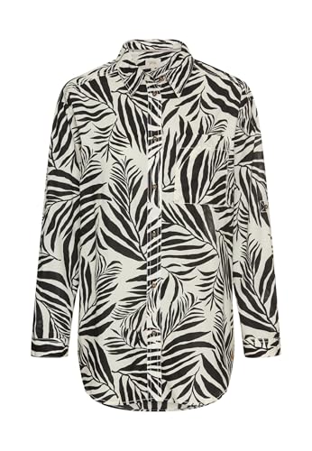 camel active Damen Hemdbluse mit Blumenprint aus Baumwolle Schwarz, Womenswear-XXL von camel active