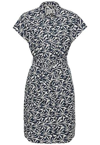 camel active Damen Hemdblusenkleid im Allover-Print Blau-Weiß, Womenswear-L von camel active