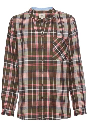 camel active Damen Karobluse mit Stehkragen Nachtblau, Womenswear-XXL von camel active