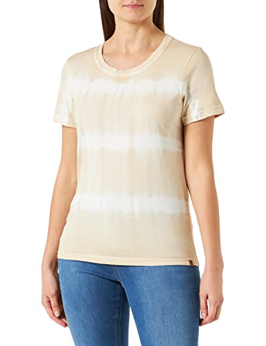 camel active Damen Kurzarm T-Shirt mit Batikstreifen Beige Womenswear-XL von camel active