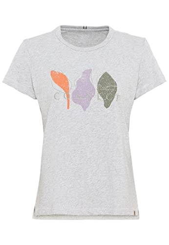 camel active Damen 309672/8T24 T-Shirt, Heather Grey-Leafs, M von camel active