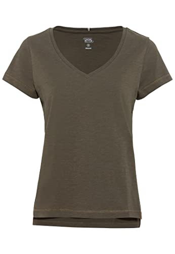 camel active Damen T-Shirt Organic Cotton Oliv Womenswear-XL von camel active