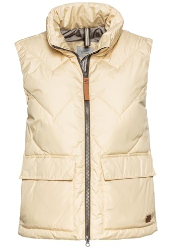 camel active Damen Kurze Steppweste aus recyceltem Polyester Vanille, womenswear-40 von camel active