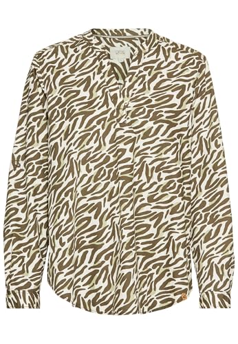 camel active Damen Langarm-Bluse mit Allover-Print Olive-Beige, Womenswear-L von camel active