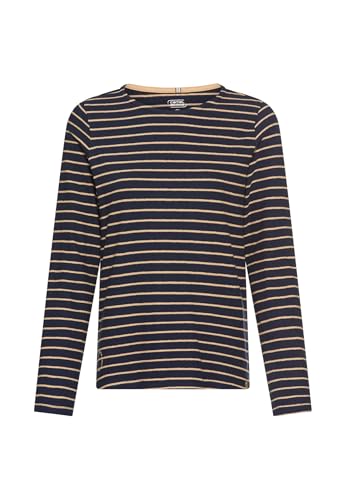 camel active Damen Langarm-T-Shirt aus Bio-Baumwolle Blau gestreift, Womenswear-L von camel active
