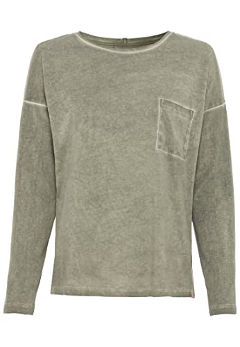 camel active Damen Langarmshirt mit Rundhalsausschnitt Khaki Womenswear-M von camel active