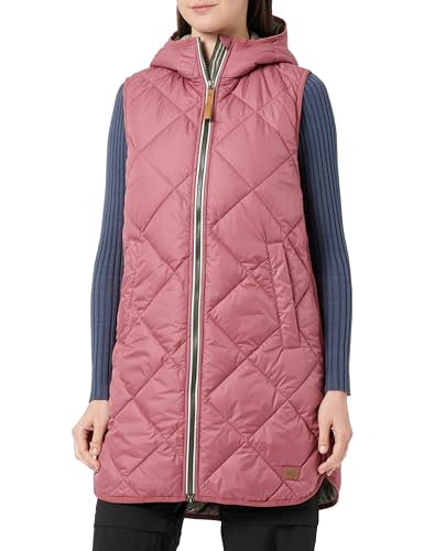 camel active Damen Lange Leichte Steppweste Mit Kapuze VEST, Rot, 38 EU von camel active