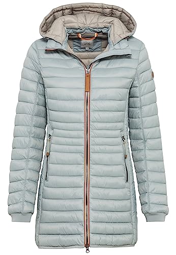 camel active Damen Lange Steppjacke mit abnehmbarer Kapuze Blau-Grau womenswear-34 von camel active