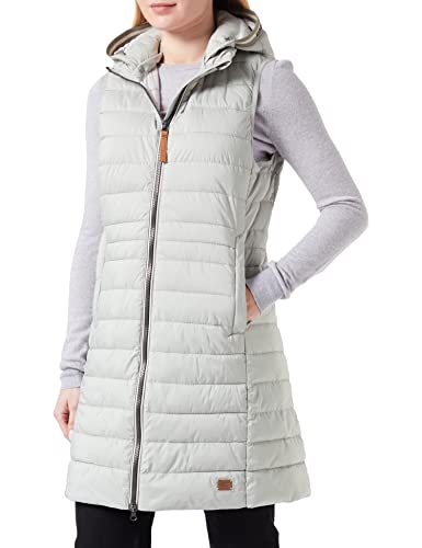 camel active Damen Lange Steppweste mit Kapuze Vest, Oliv, 36 von camel active