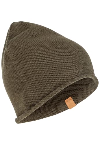 camel active Damen Leichter Strickbeanie aus Baumwolle Dunkel Khaki, Womenswear-OS von camel active
