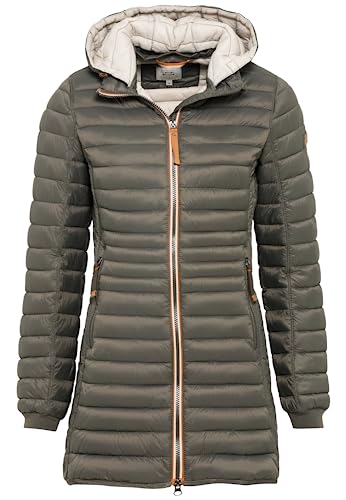 camel active Damen Leichter Wasserabweisende Steppmantel mit Abnehmbarer Kapuze Jacket, Dunkelgrün, 40 von camel active