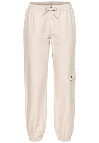 camel active Damen Loose Fit Cargo aus einem Baumwoll-Leinenmix Sand, womenswear-30/32 von camel active