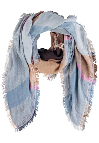 camel active Damen Modetuch aus softem Baumwollmix Multi Blau, womenswear-OS von camel active