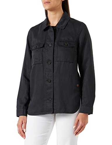 camel active Damen Overshirt im sommerlichen Leinenmix Schwarz, womenswear-38 von camel active