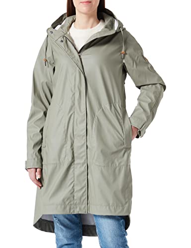 camel active Damen Regenmantel mit Kapuze Coat, Oliv, 40 von camel active