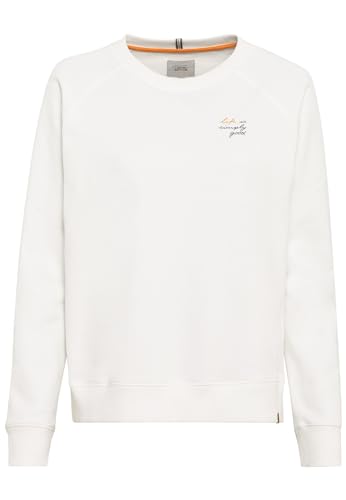 camel active Damen Rundhals Sweatshirt mit Blütenprint auf dem Rücken Weiß, Womenswear-M von camel active