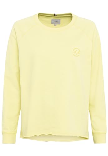 camel active Damen Rundhals Sweatshirt mit tonalem Rubber Print Limoncello, Womenswear-XS von camel active