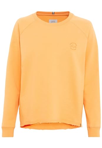 camel active Damen Rundhals Sweatshirt mit tonalem Rubber Print Orange, Womenswear-XXL von camel active