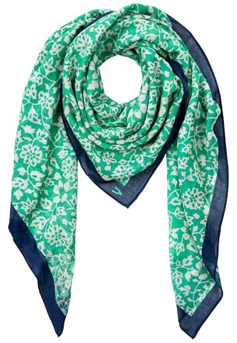 camel active Damen Schal aus reiner Baumwolle Grün AOP, womenswear-OS von camel active