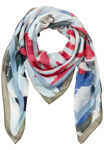 camel active Damen Schal mit Allover Print Weiß-Blau, womenswear-OS von camel active