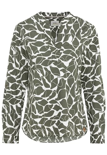 camel active Damen Schlupfbluse mit floralem Allover-Print Grün-Weiß, Womenswear-XS von camel active