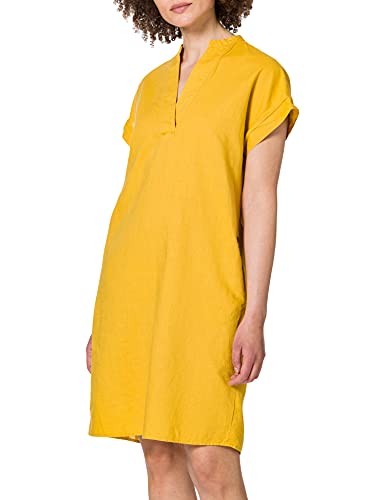 camel active Damen Schlupfkleid aus einem Leinen-Baumwollmix Gelb Womenswear-M von camel active