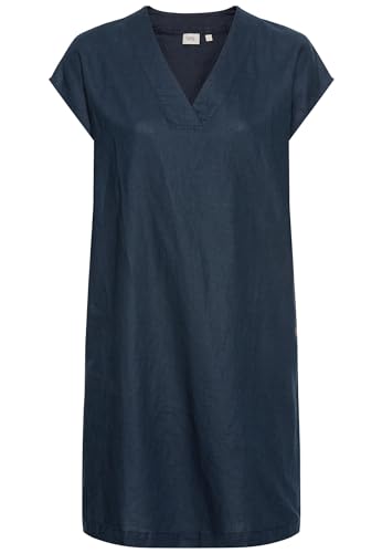 camel active Damen Schlupfkleid im sommerlichen Leinenmix Blau, Womenswear-XXL von camel active