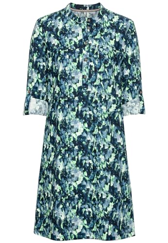 camel active Damen Schlupfkleid mit Langen Krempelärmeln Blau-Grün, Womenswear-XXL von camel active