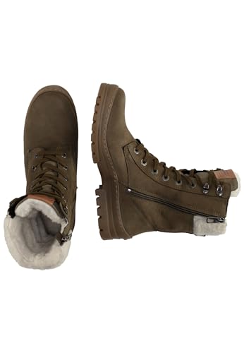 camel active Damen Schuhe Winterschuhe Stiefeletten Schnürschuhe Schnürstiefeletten, Farbe:Khaki, Schuhgröße:EUR 40, Artikel:-850 Khaki von camel active