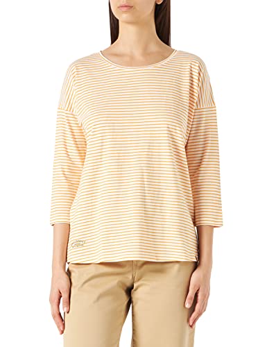 camel active Damen Shirt aus Organic Cotton Orange-Weiß Womenswear-XS von camel active