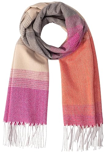 camel active Damen Softer Webschal mit kariertem Muster Pink-Rot, womenswear-OS von camel active