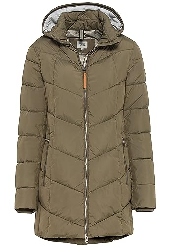 camel active Damen Steppmantel aus recyceltem Polyester Dunkel khaki, womenswear-46 von camel active