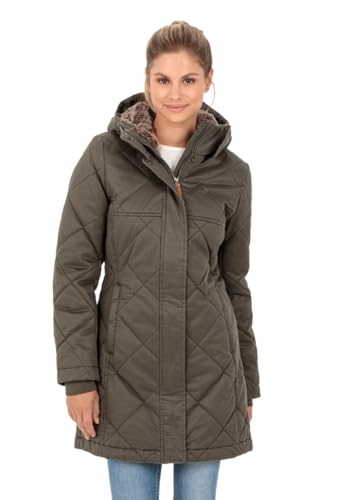 camel active Damen Steppmantel im Vintage Look Khaki, womenswear-44 von camel active
