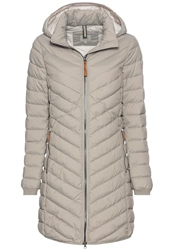 camel active Damen Steppmantel mit Fischgrat-Muster Hellgrau, womenswear-48 von camel active