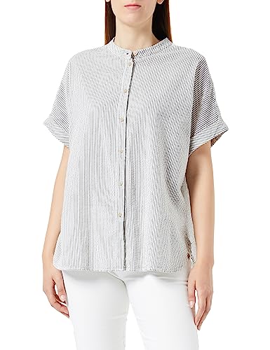 camel active Damen Streifenbluse mit Stehkragen Dunkelgrau, Womenswear-M von camel active