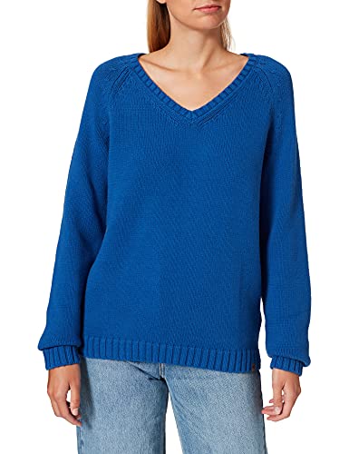 camel active Damen Strickpullover aus Baumwollmix Blau Womenswear-M von camel active