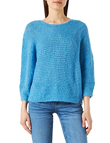 camel active Damen Strickpullover aus einem Soften Materialmix Blau Womenswear-XL von camel active