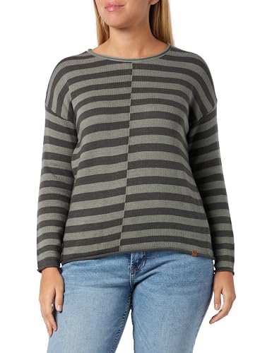 camel active Damen Strickpullover mit Streifenmuster Grau-Grün, Womenswear-XL von camel active