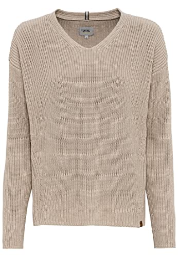camel active Damen Strickpullover mit V-Ausschnitt Hellbraun, Womenswear-M von camel active
