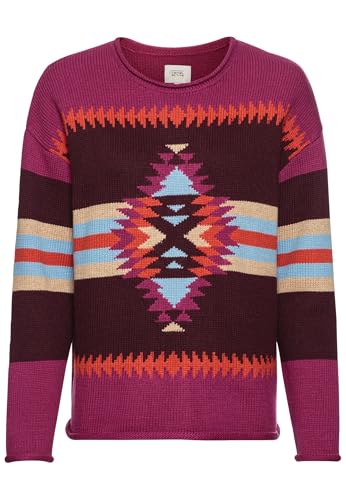 camel active Damen Strickpullover mit eingearbeiteten Mustern Lila-Braun, Womenswear-M von camel active